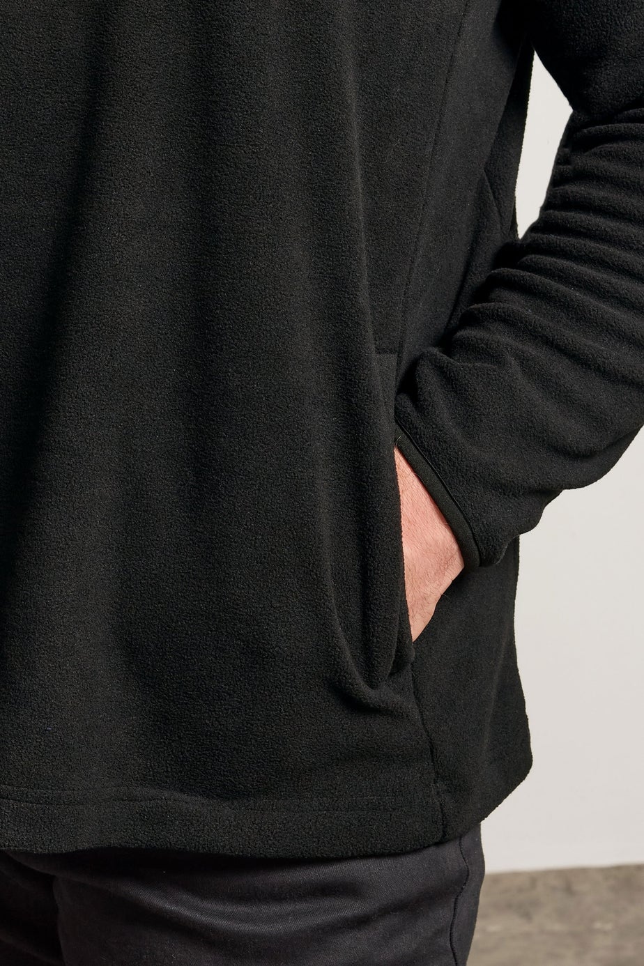 BadRhino Black Quarter Zip Quilted Fleece Jacket