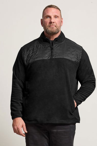 BadRhino Black Quarter Zip Quilted Fleece Jacket
