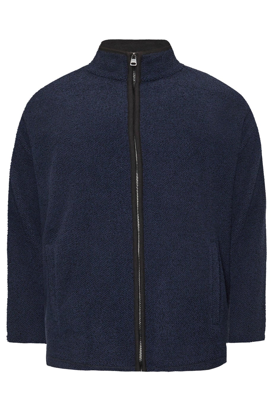 BadRhino Navy Blue Textured Zip Through Fleece