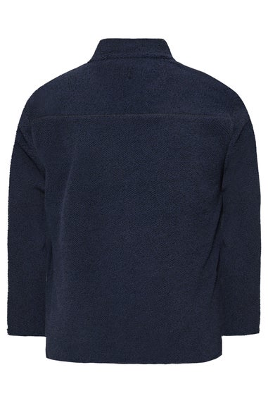 BadRhino Navy Blue Textured Zip Through Fleece
