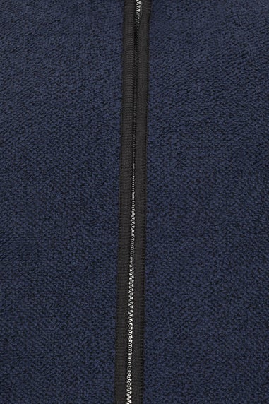 BadRhino Navy Blue Textured Zip Through Fleece