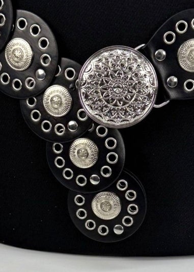 Raffaella Ladies Black Wide Disc Belt