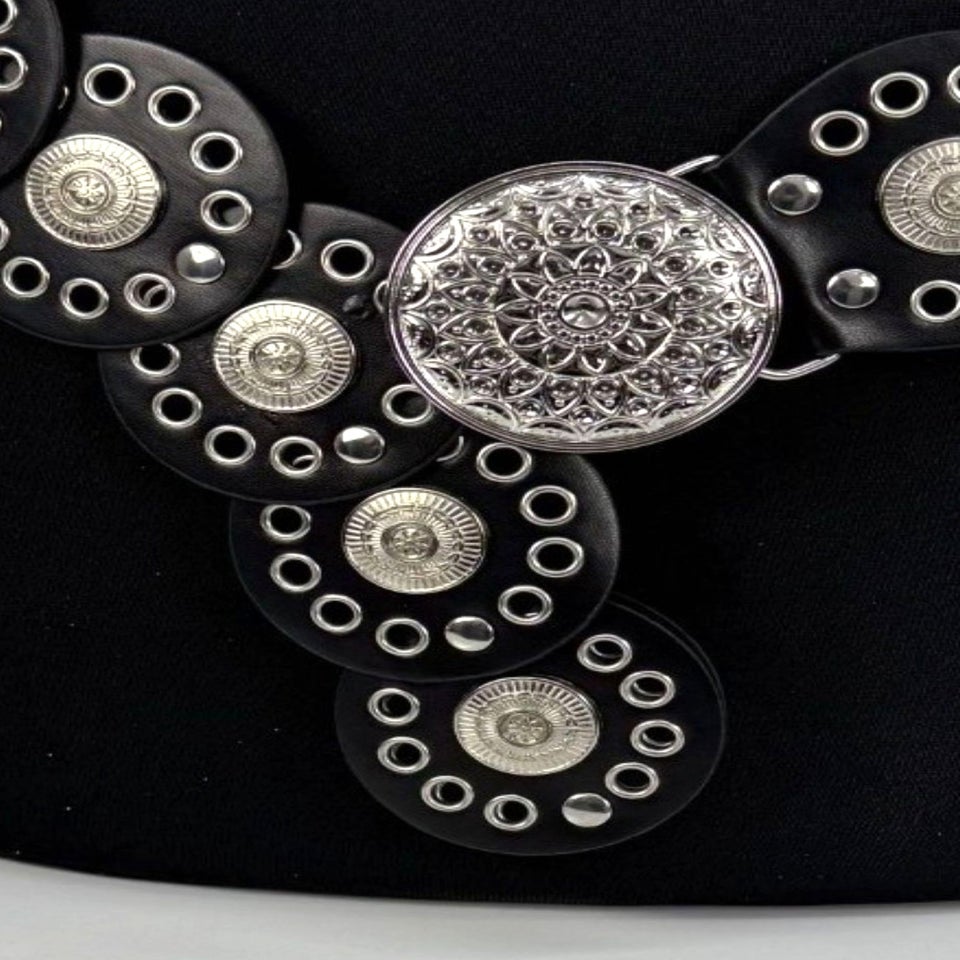 Raffaella Ladies Black Wide Disc Belt