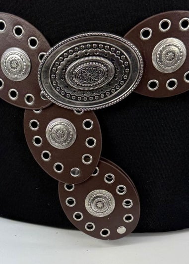Raffaella Ladies Brown Oval Disc Belt