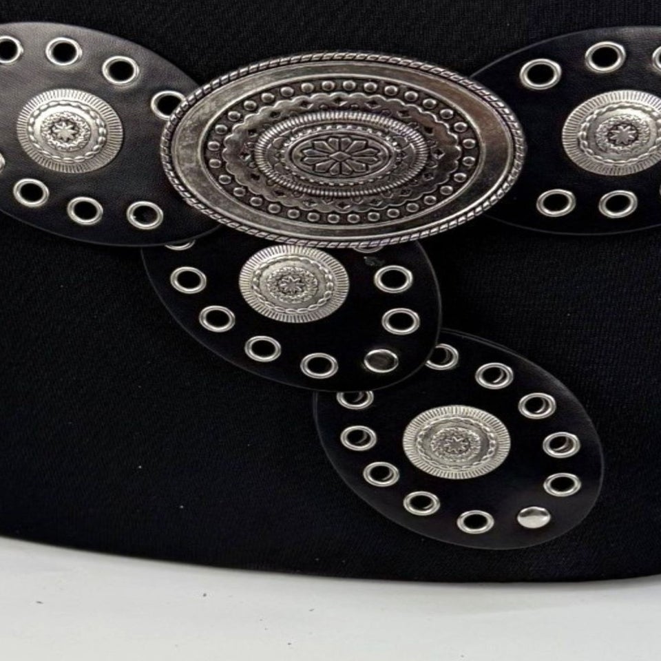 Raffaella Ladies Black Oval Disc Belt