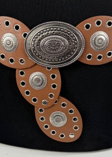 Raffaella Ladies Tan Oval Disc Belt