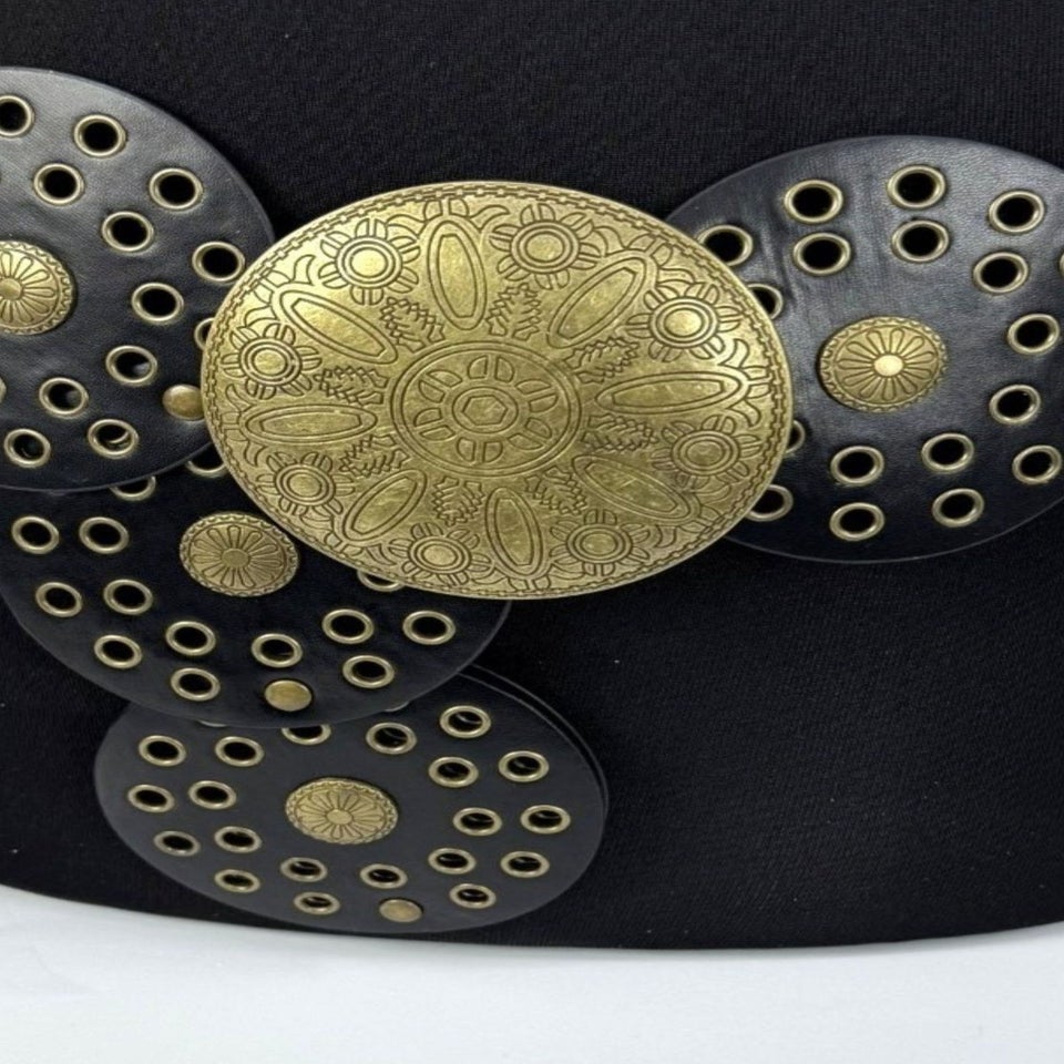 Raffaella Ladies Black Wide Disc Belt