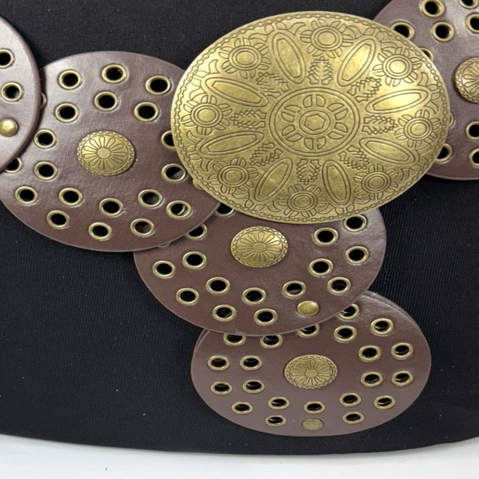 Raffaella Ladies Brown Wide Disc Belt