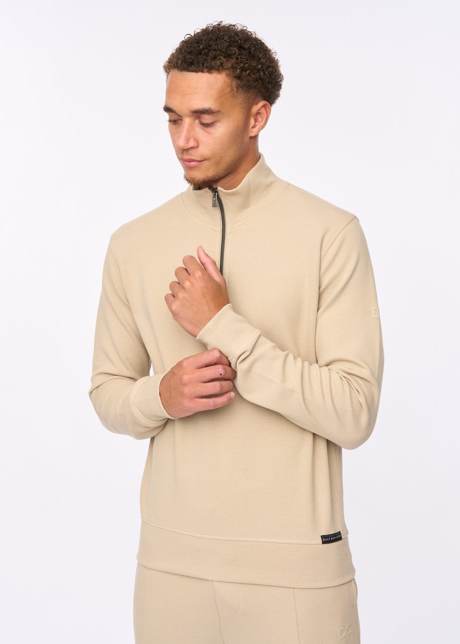 Duck & Cover Stone Slellmoore 1/4 Zip Sweat