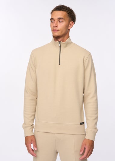 Duck & Cover Stone Slellmoore 1/4 Zip Sweat