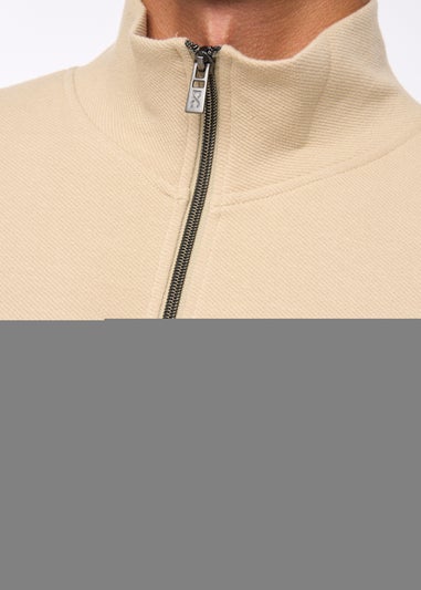 Duck & Cover Stone Slellmoore 1/4 Zip Sweat