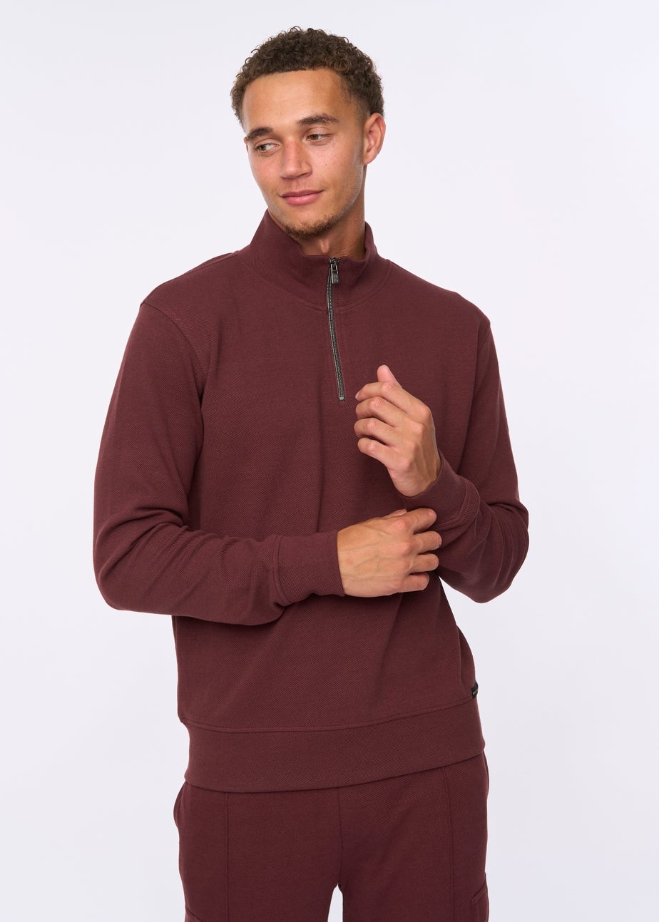 Duck & Cover Wine Slellmoore 1/4 Zip Sweat