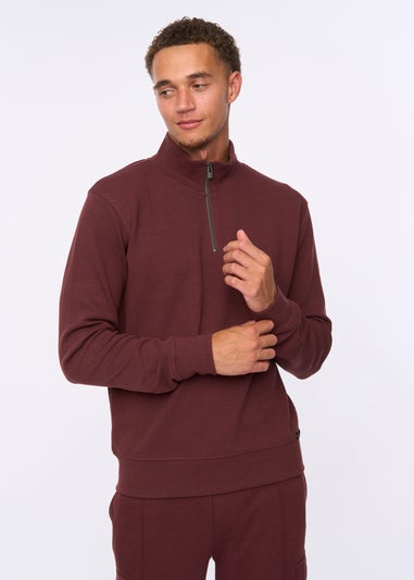 Duck & Cover Wine Slellmoore 1/4 Zip Sweat