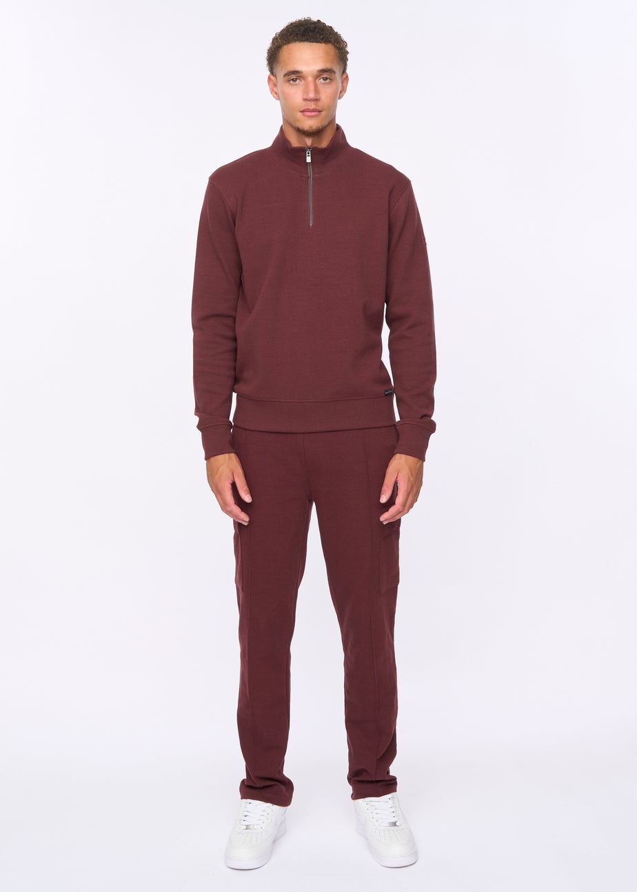 Duck & Cover Wine Slellmoore 1/4 Zip Sweat