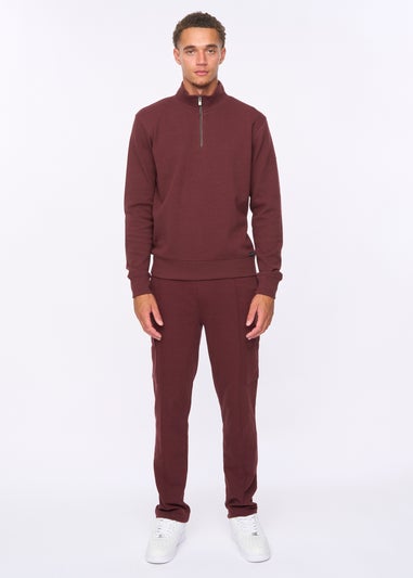 Duck & Cover Wine Slellmoore 1/4 Zip Sweat