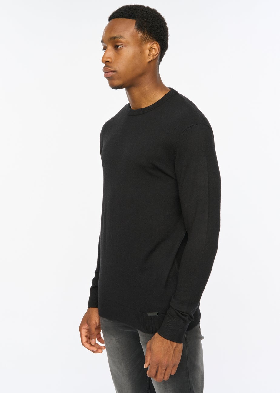 Duck & Cover Black Consenza Knitted Crew
