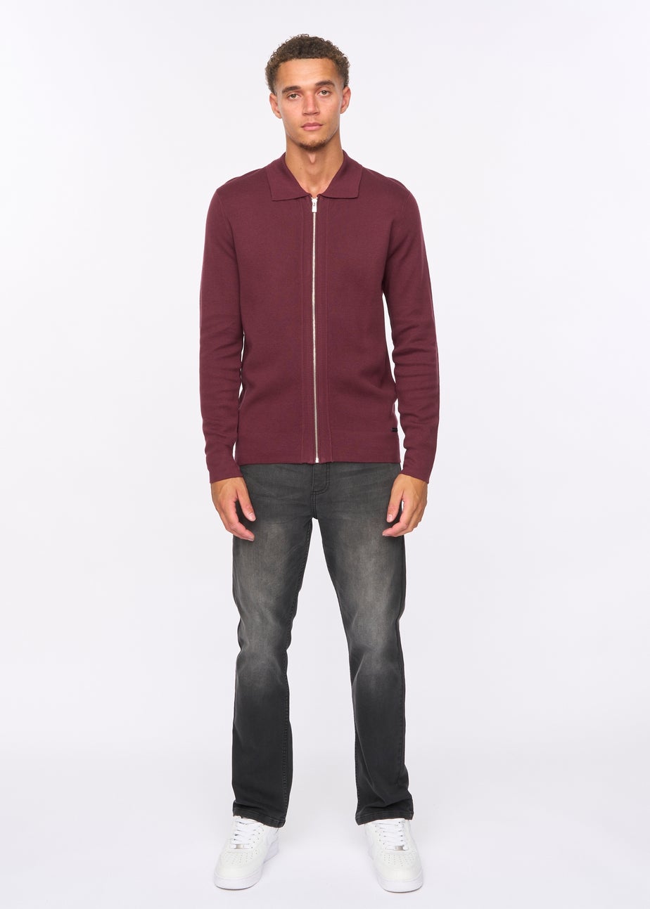 Duck & Cover Raisin Melfi Zip Thru Knit