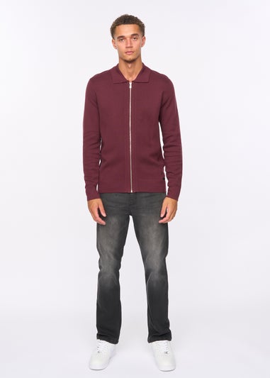Duck & Cover Raisin Melfi Zip Thru Knit