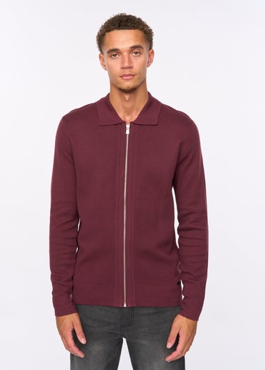Duck & Cover Raisin Melfi Zip Thru Knit