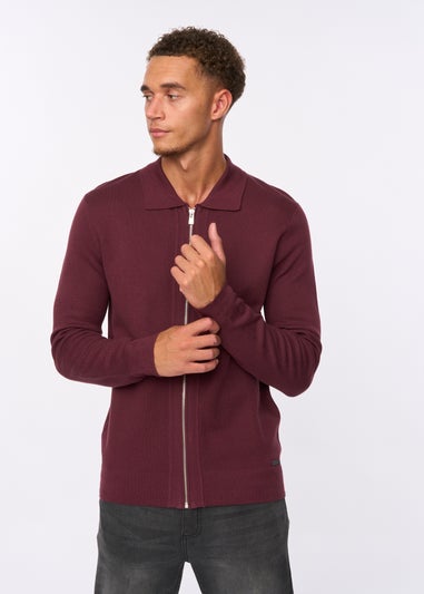 Duck & Cover Raisin Melfi Zip Thru Knit