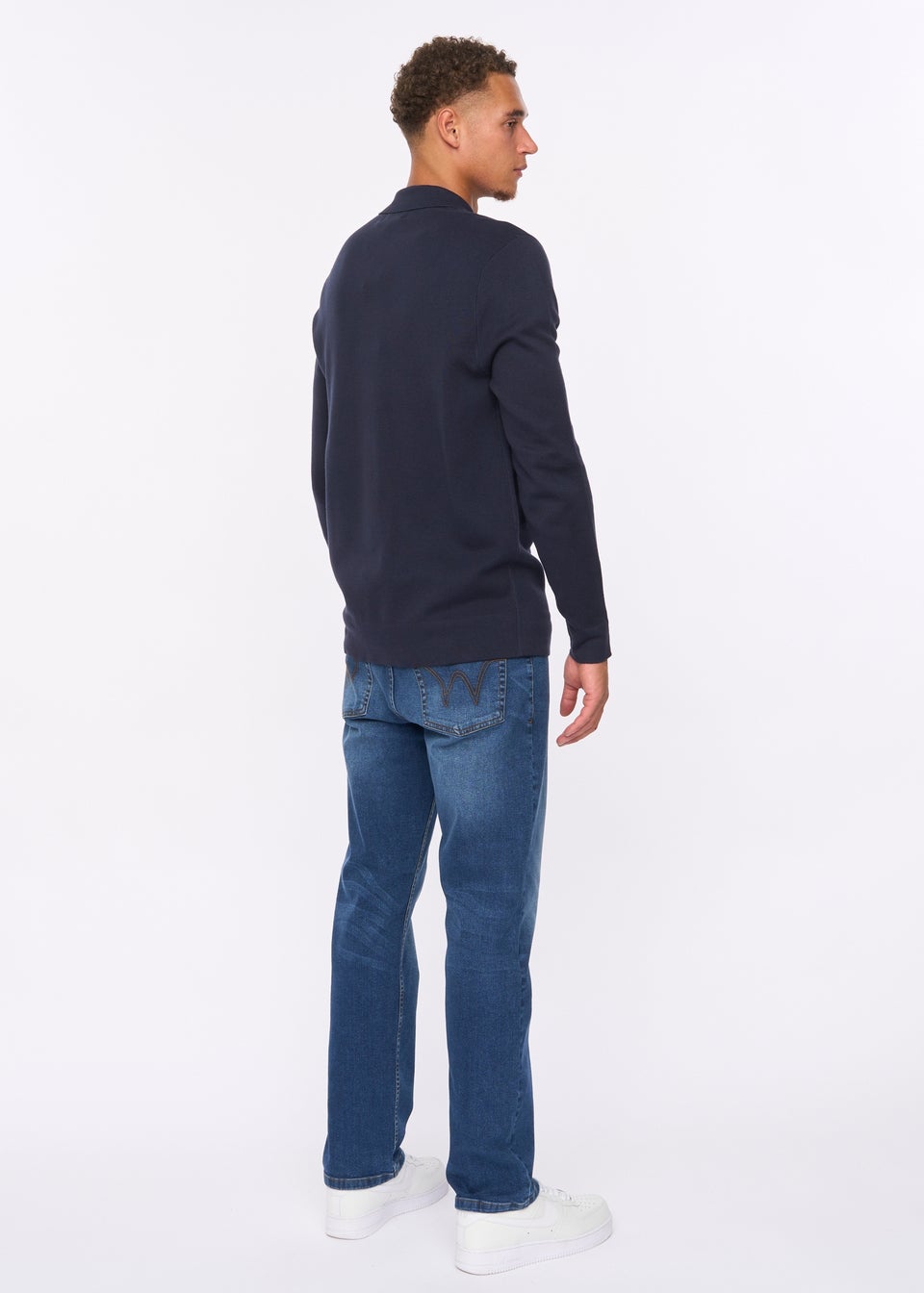 Duck & Cover Navy Melfi Zip Thru Knit