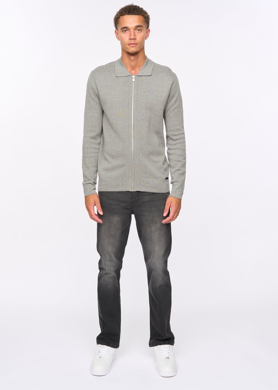 Duck & Cover Grey Marl Melfi Zip Thru Knit