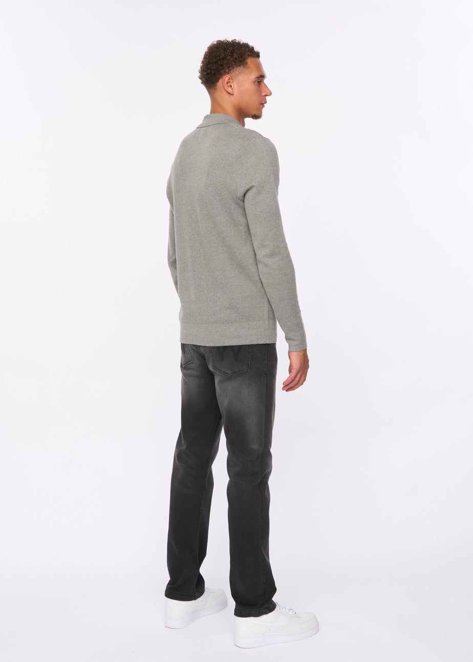 Duck & Cover Grey Marl Melfi Zip Thru Knit