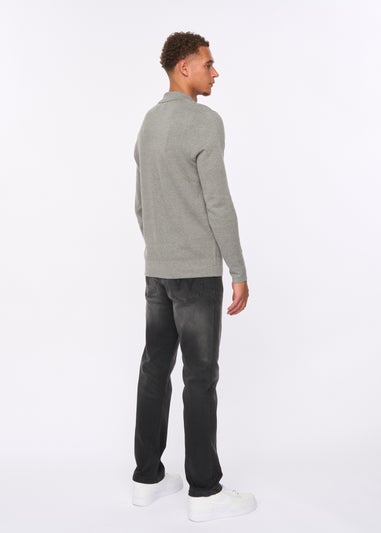 Duck & Cover Grey Marl Melfi Zip Thru Knit