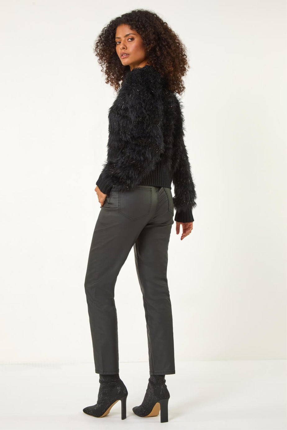 Dusk Black Fluffy Knit Jumper
