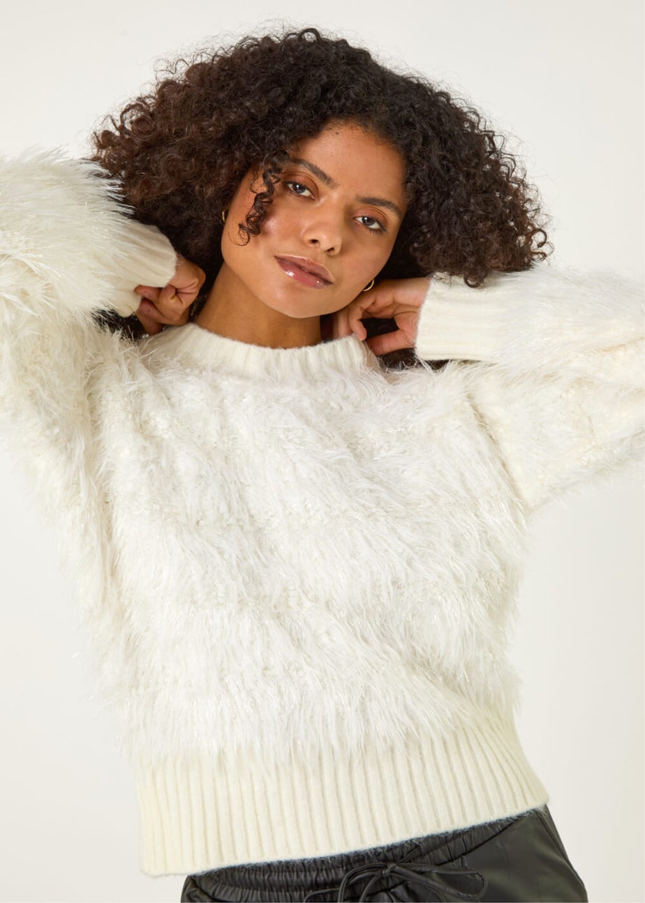 Dusk Ivory Fluffy Knit Jumper