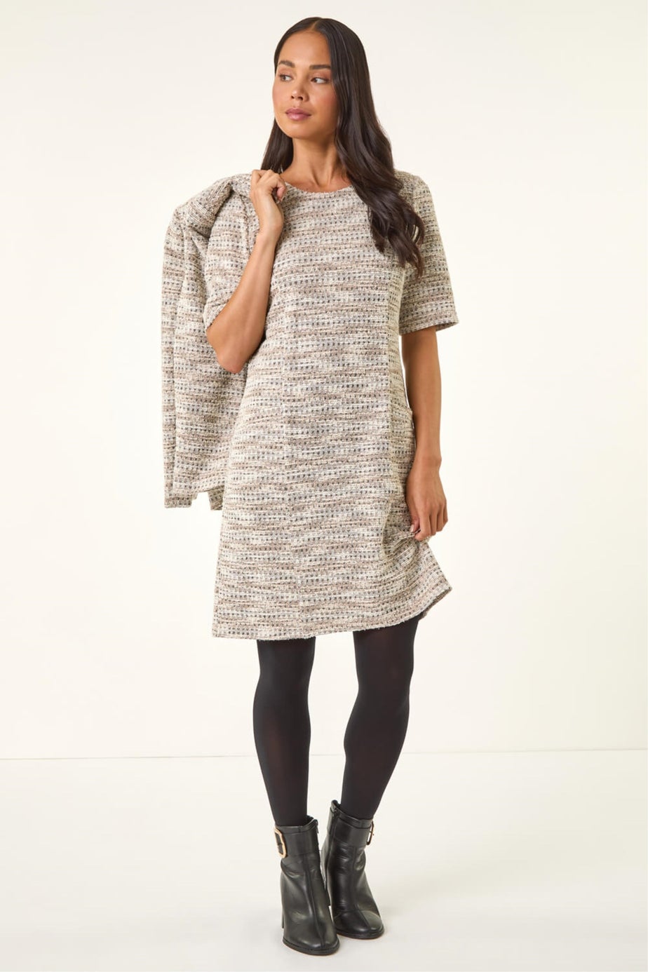 Roman Stone Petite Boucle Shift Dress