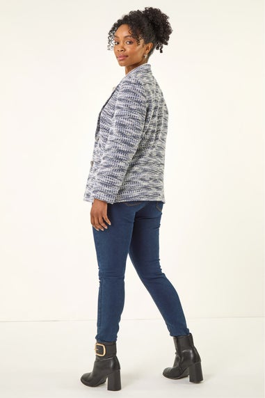 Roman Navy Petite Collared Boucle Jacket