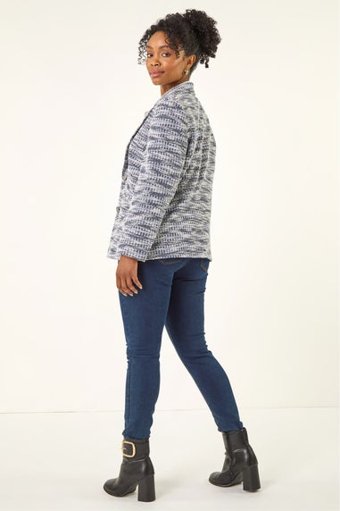 Roman Navy Petite Collared Boucle Jacket