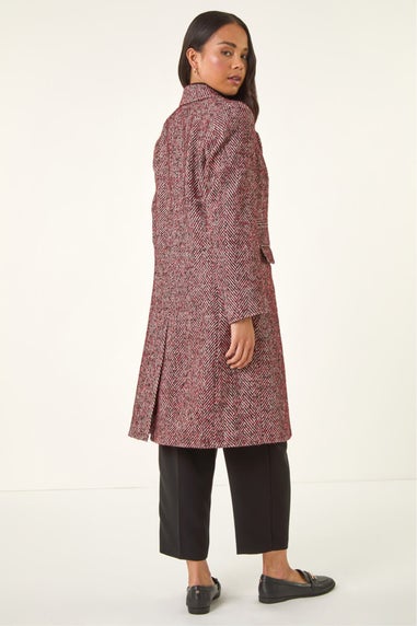 Roman Red Petite Herringbone Smart Coat