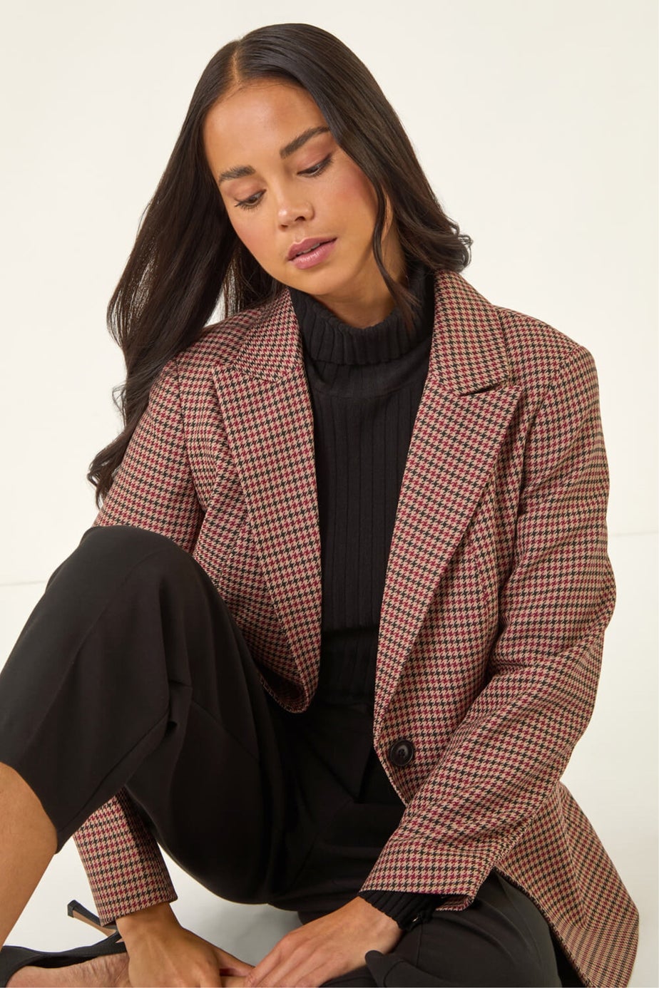 Roman Multi Petite Houndstooth Blazer
