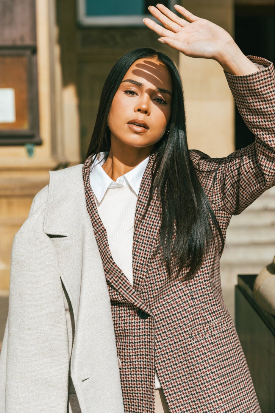 Roman Multi Petite Houndstooth Blazer