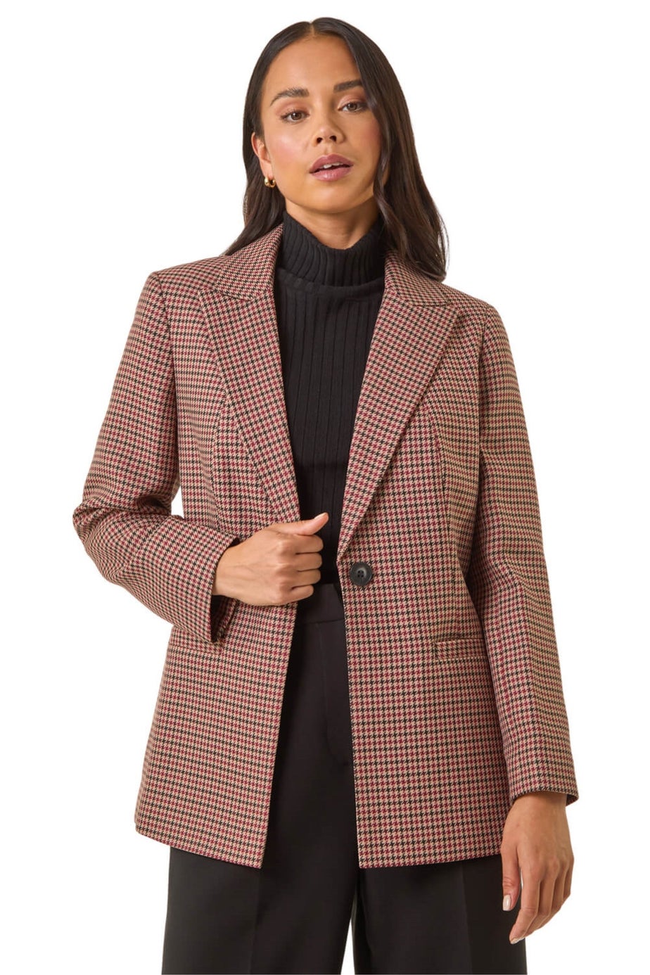 Roman Multi Petite Houndstooth Blazer