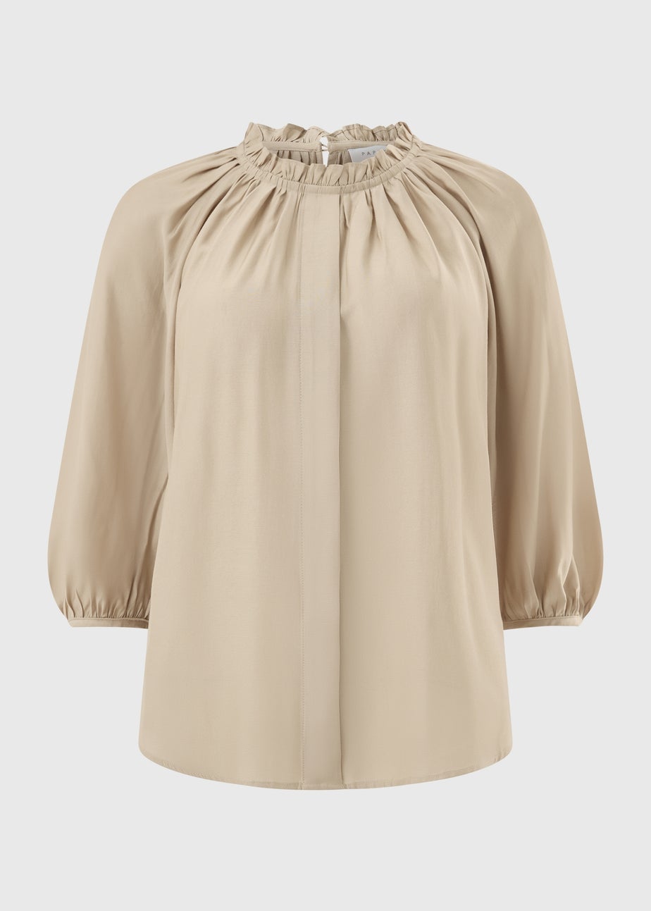 Beige Volume Sleeve Blouse