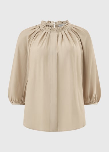 Beige Volume Sleeve Blouse