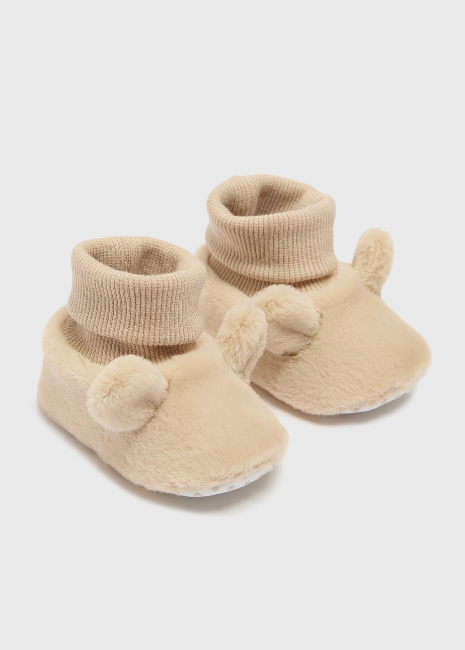 Baby Beige Sock 3D Ears Boots (Newborn-18mths)