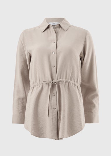 Beige Tie Waist Shirt