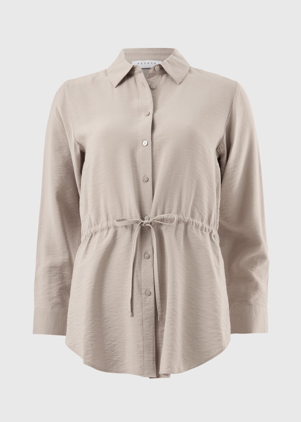 Beige Tie Waist Shirt