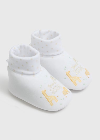 Baby White Born In 2026 Sock Boots (Newbrn-12tmhs)