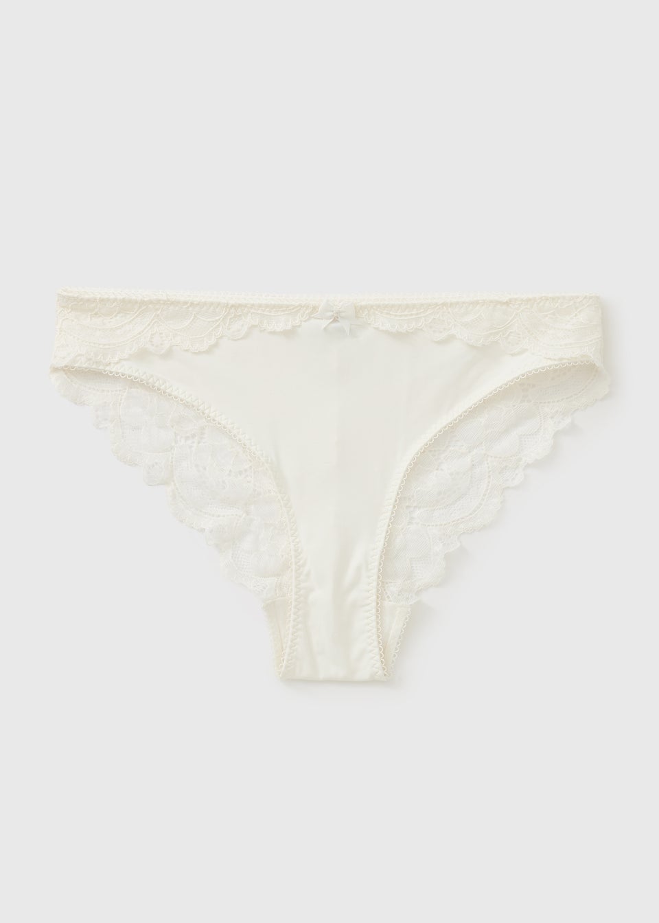 Cream Lace Trim Brazilian Knickers
