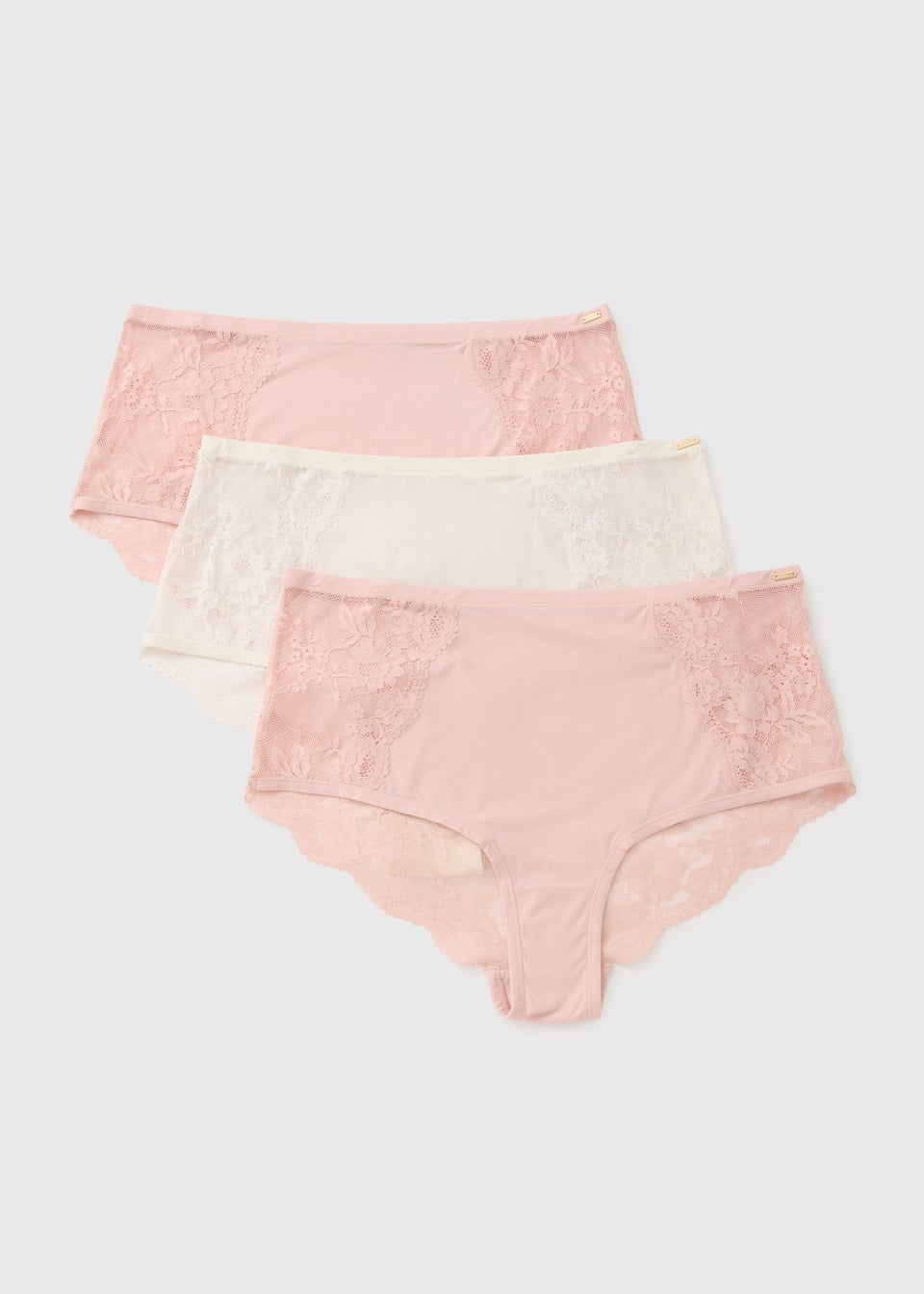 3 Pack Pink Comfort Lace Full Knickers