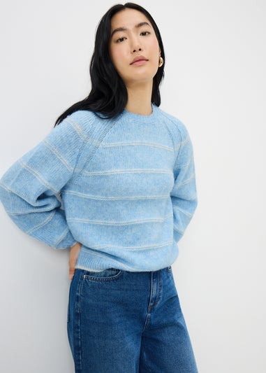 Light Blue Stripe Knitted Jumper