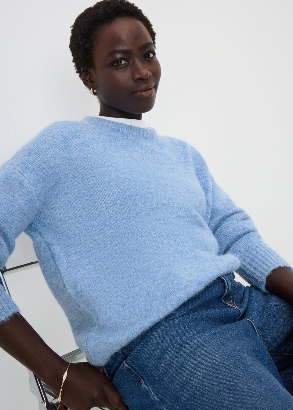 Light Blue Fluffy Lofty Jumper