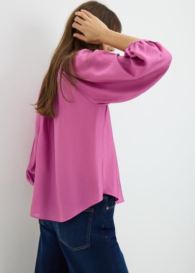 Pink Volume Sleeve Blouse