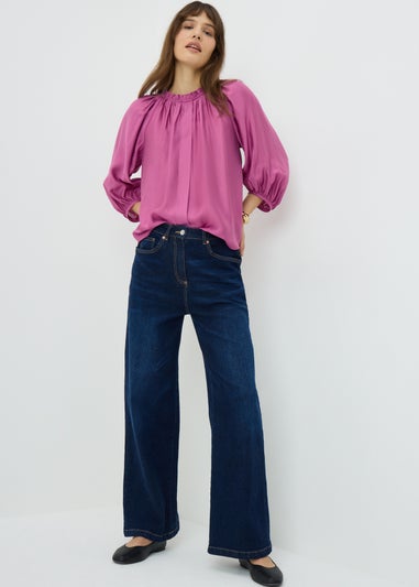 Pink Volume Sleeve Blouse