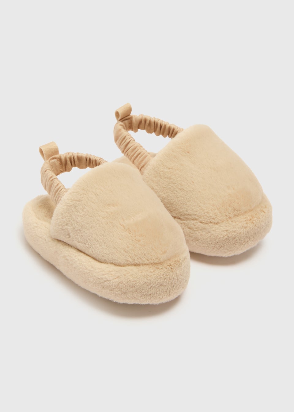 Baby Beige Faux Fur Slippers (Newborn-18mths)